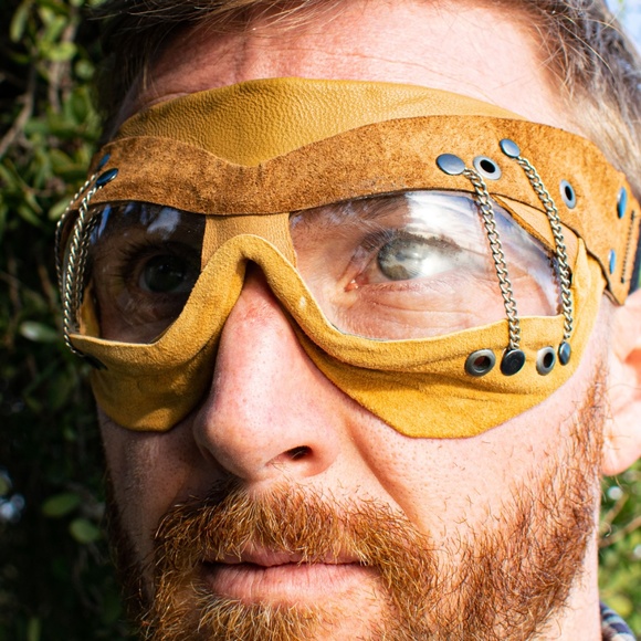 Steampunk Goggles, Burningman Goggles, Leather - Picture 7 of 8